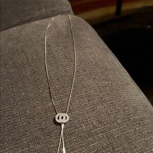 Elegant Silver Necklace with Oval Pendant